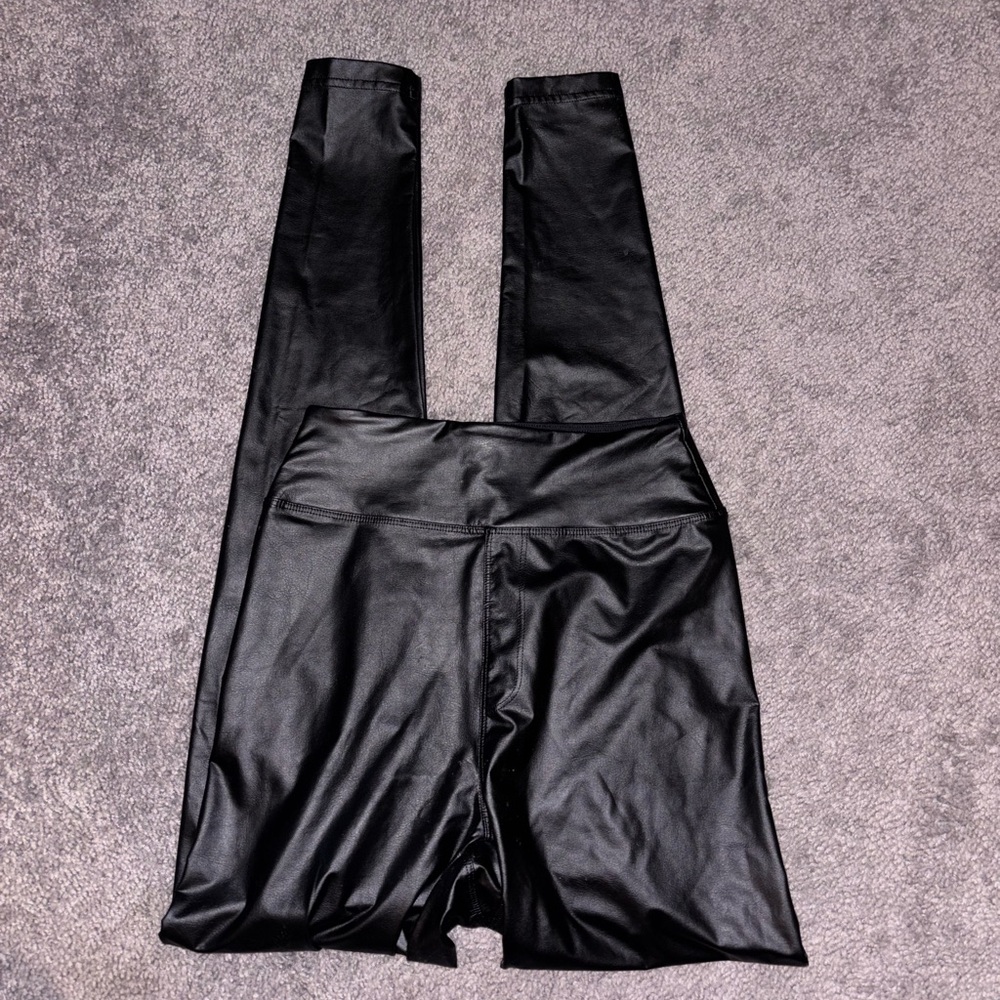 Aerie Black Faux Leather Leggings